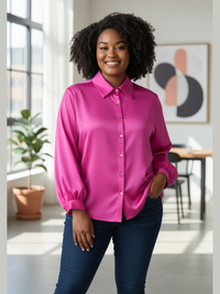 Hot Pink Button Down Shirt